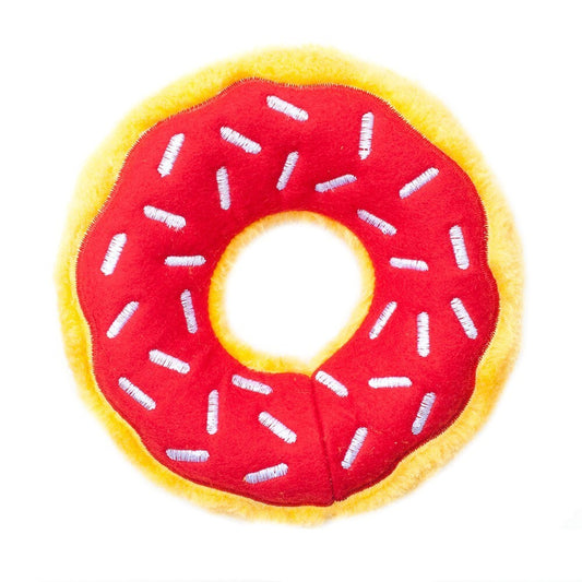 Zippy Paws Donutz Squeaker Dog Toy "Flavour" - Cherry