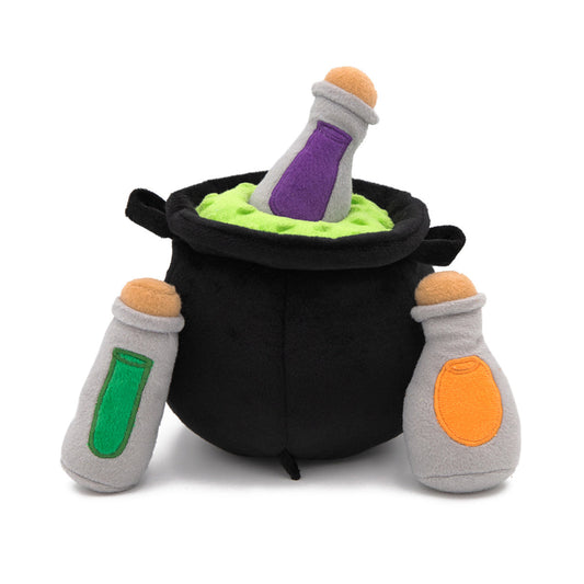 Zippy Paws Halloween Burrow Interactive Dog Toy - 3 Squeaker Toys in a Cauldron