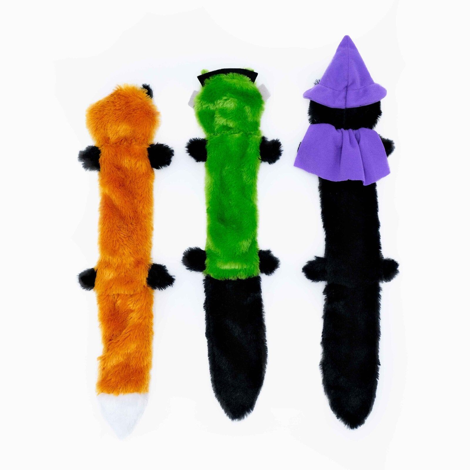 Zippy Paws Halloween Skinny Peltz Squeaker Dog Toy 3-pack Large