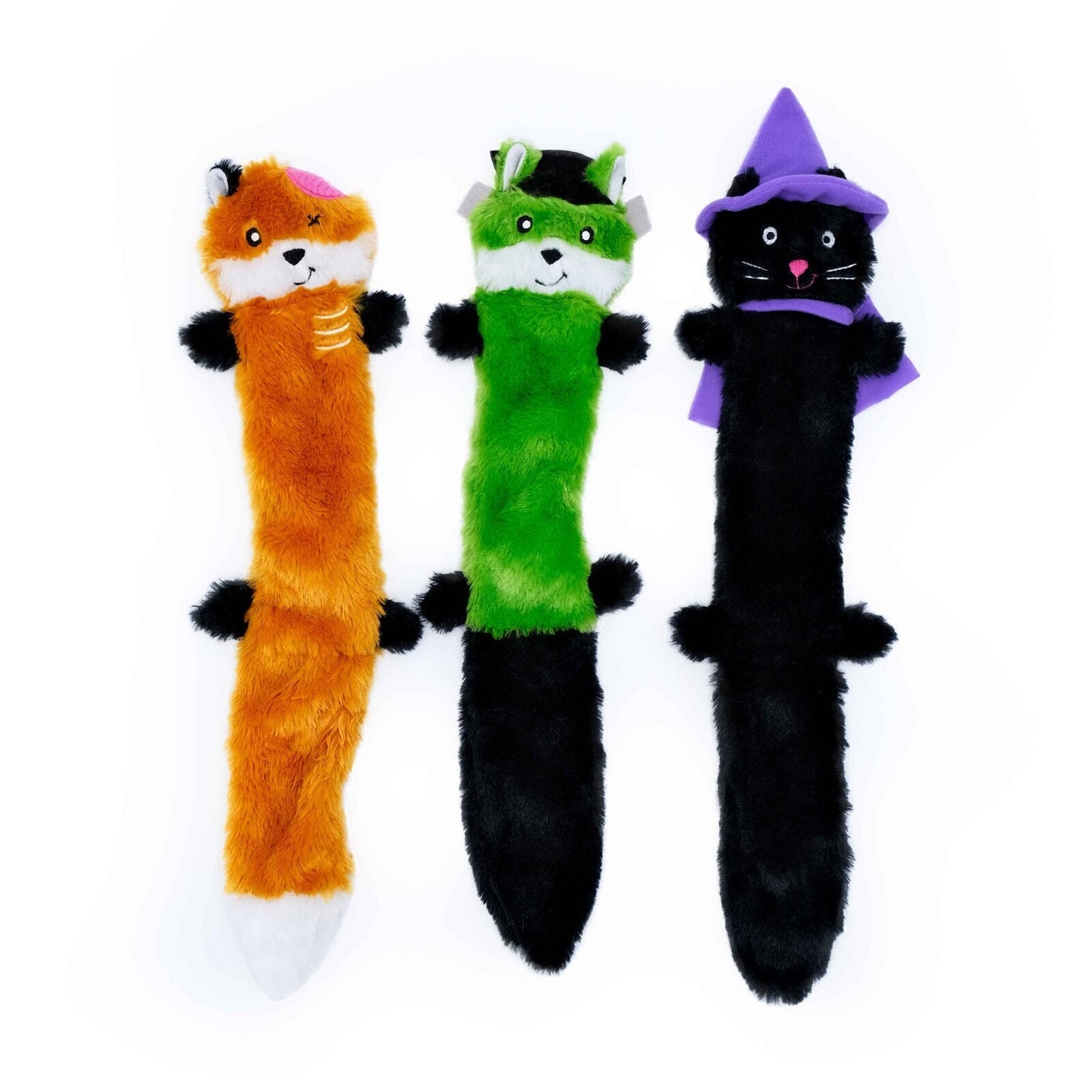 Zippy Paws Halloween Skinny Peltz Squeaker Dog Toy 3-pack Large