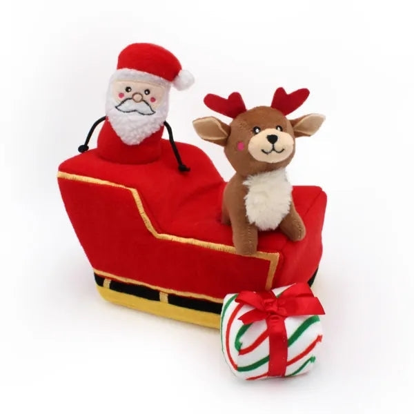 Zippy Paws Holiday Burrow - Santa's Sleigh