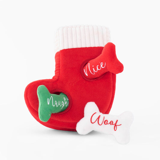 Zippy Paws Holiday Zippy Burrow - Naughty or Nice Stocking