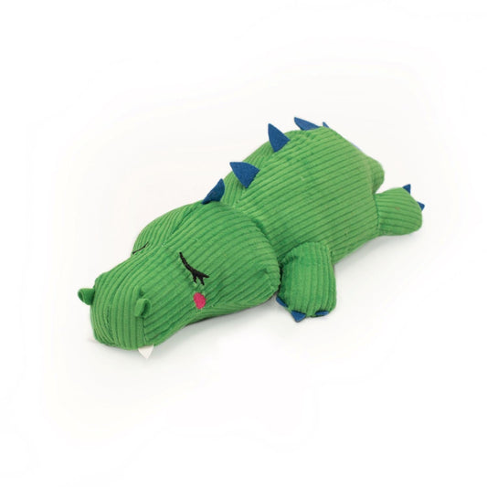 Zippy Paws Snooziez with Silent Shhhqueaker Plush Dog Toy - Alligator