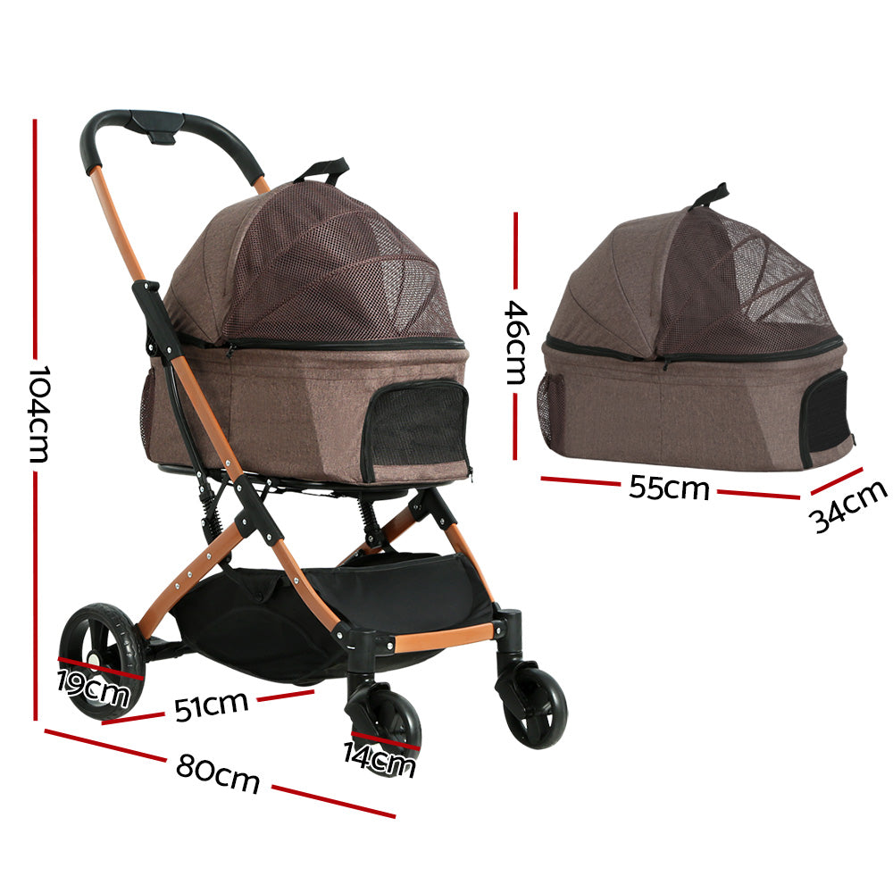 i.Pet 4 Wheels Pet Stroller Foldable Large