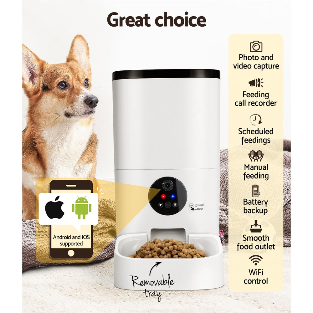 i.Pet Automatic Smart Pet Feeder 6L with Camera, wifi and App Control