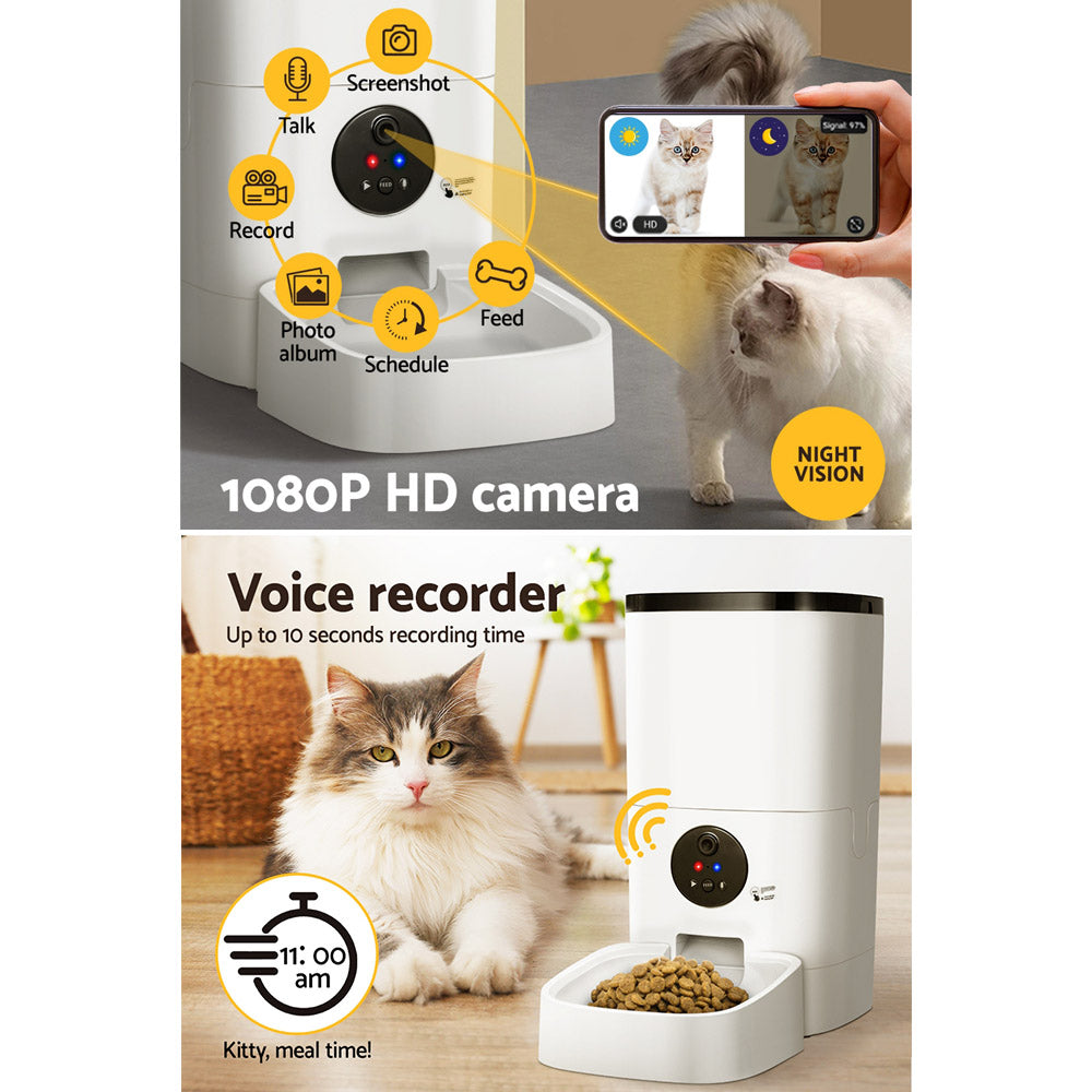 i.Pet Automatic Smart Pet Feeder 6L with Camera, wifi and App Control