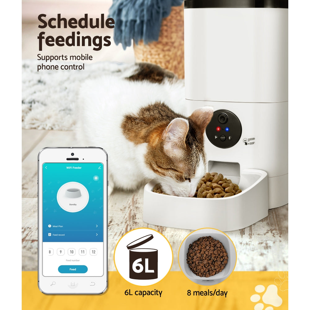 i.Pet Automatic Smart Pet Feeder 6L with Camera, wifi and App Control