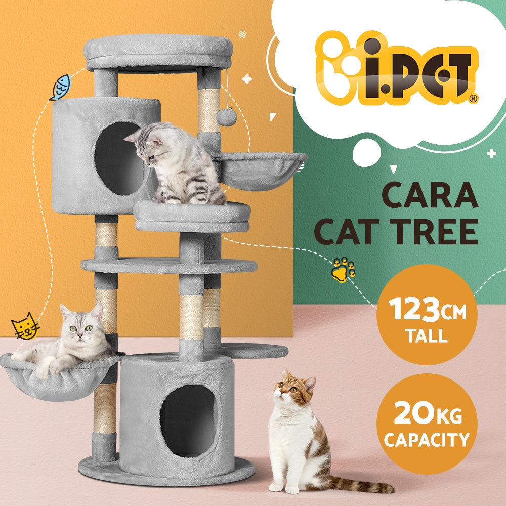 i.Pet Cat Scratcher Tower With House 123cm