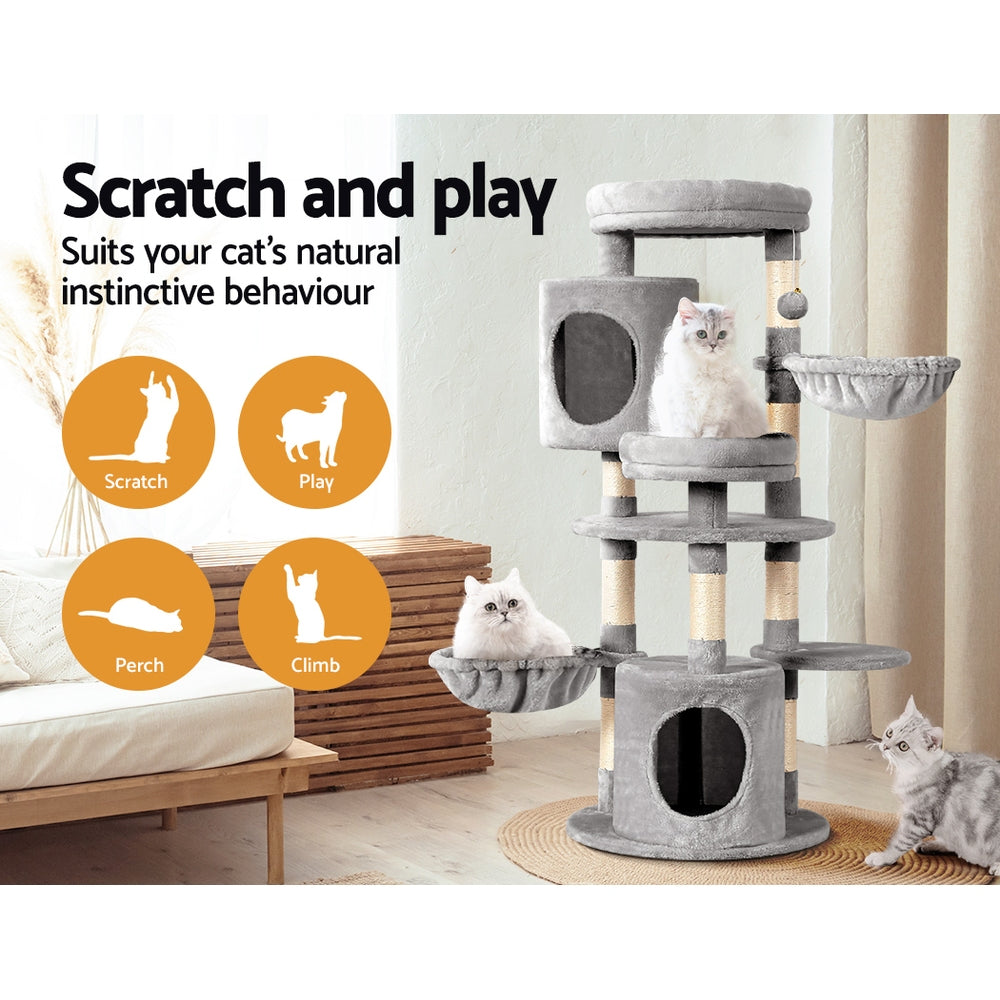 i.Pet Cat Scratcher Tower With House 123cm