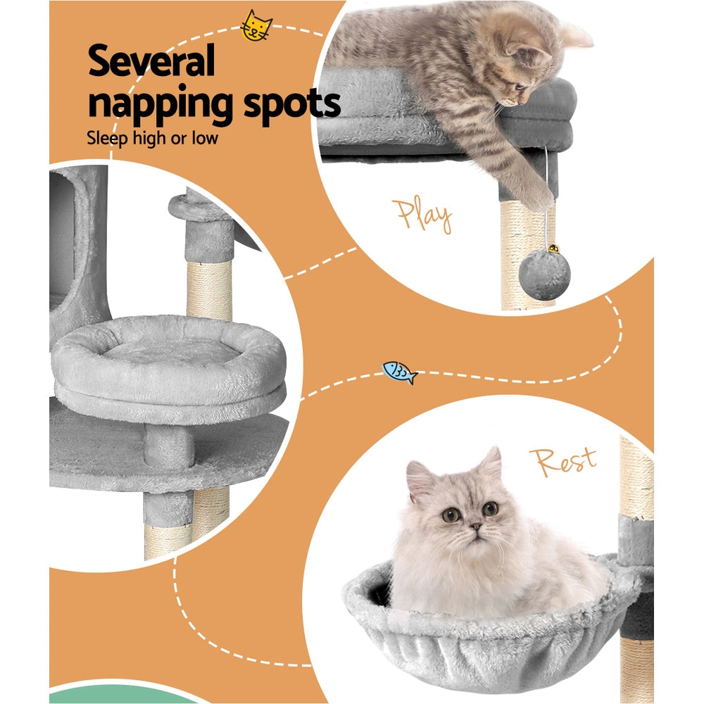 i.Pet Cat Scratcher Tower With House 123cm