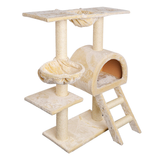 i.Pet Cat Scratcher Tower With House Beige 100cm