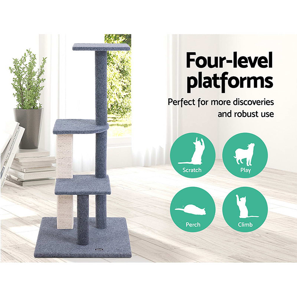 i.Pet Cat Scratcher Tower With Steps 124cm