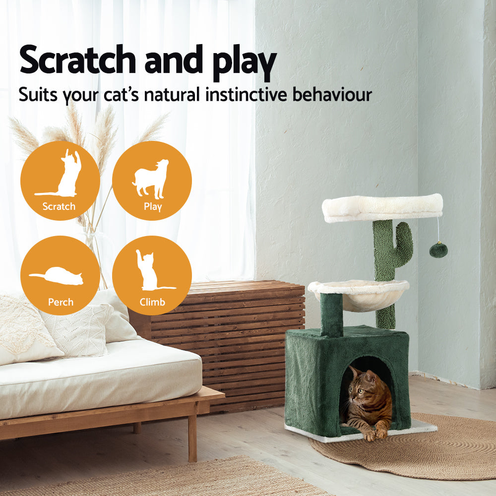 i.Pet Cat Scratcher With House And Toys 78cm