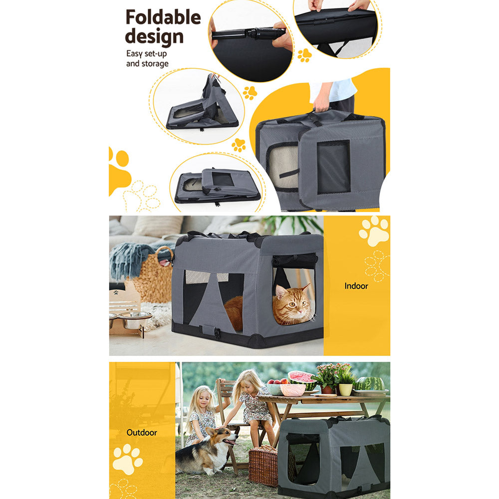 i.Pet Foldable Carrier Soft - Grey - M