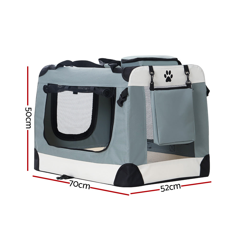 i.Pet Foldable Carrier Soft - Light Grey - L