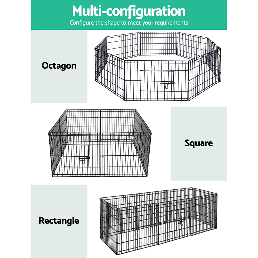 i.Pet Playpen Enclosure Fence 8 Panel 24' - 2 pack