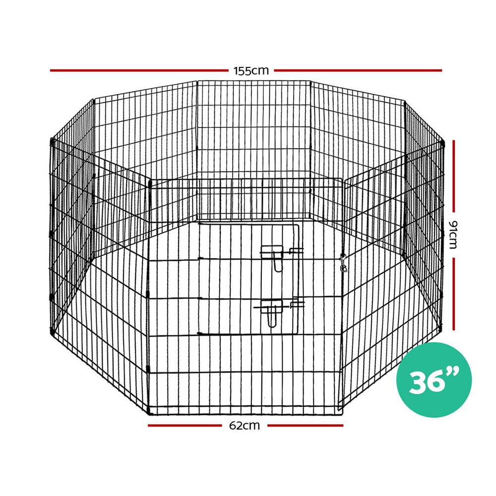 i.Pet Playpen Enclosure Fence 8 Panel 36'