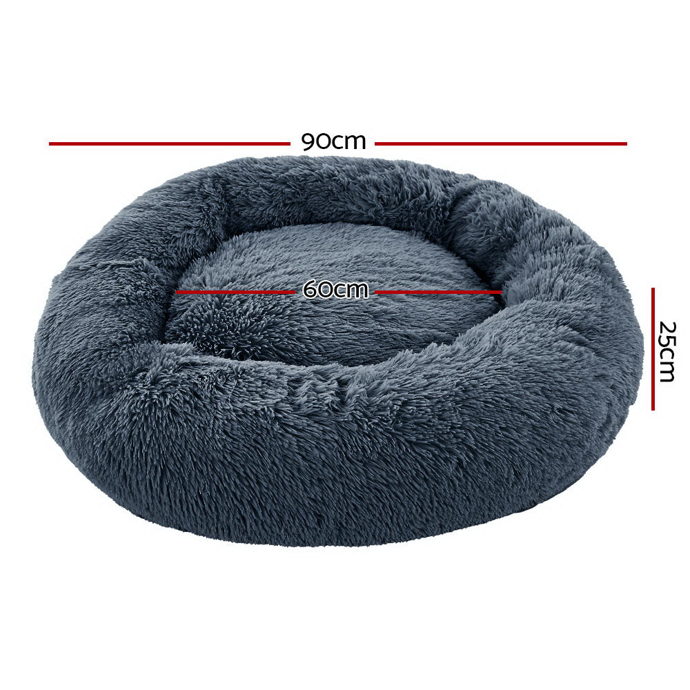 i.Pet Washable Large Bed Dark Grey 90cm