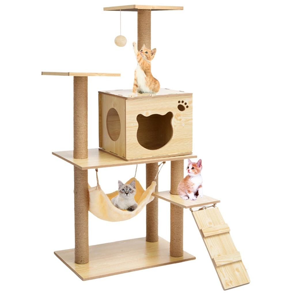 FLOOFI Wooden Cat Tree 120cm