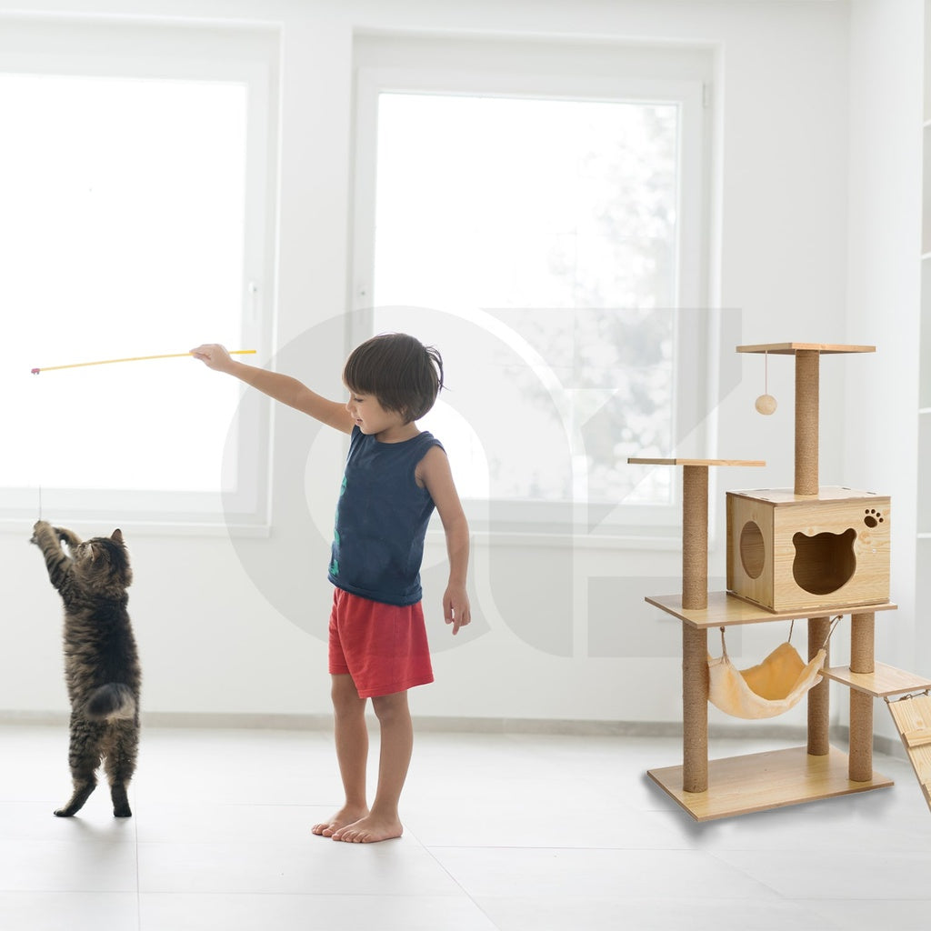 FLOOFI Wooden Cat Tree 120cm