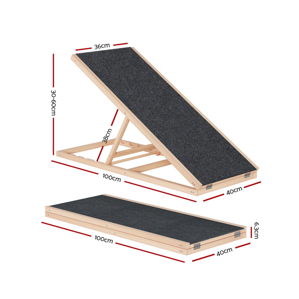 i.Pet Dog Ramp Adjustable Foldable (Up to 40Kg) - 100cm