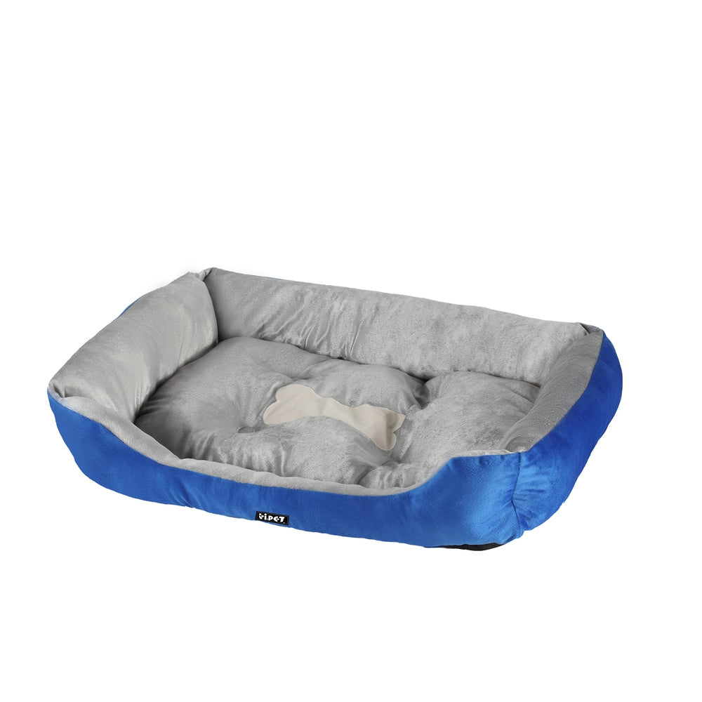 i.Pet Dog Calming Plush Bed Blue