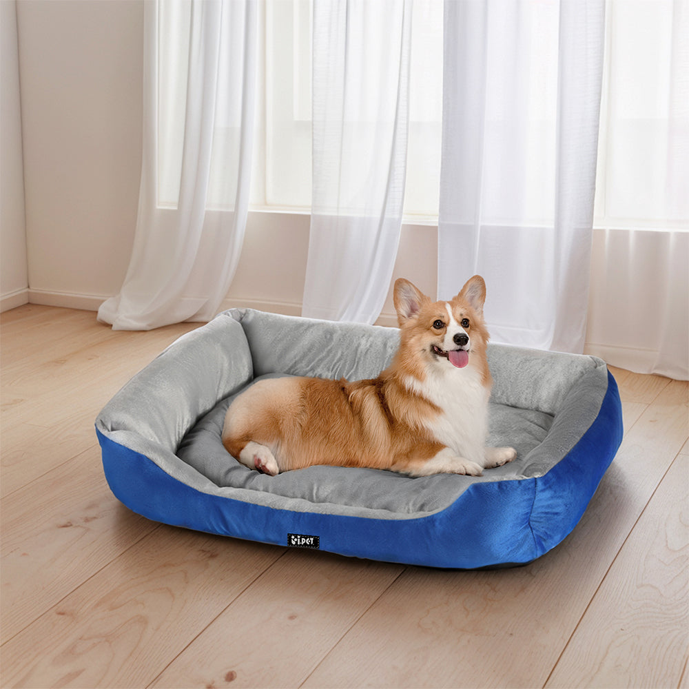 i.Pet Dog Calming Plush Bed Blue