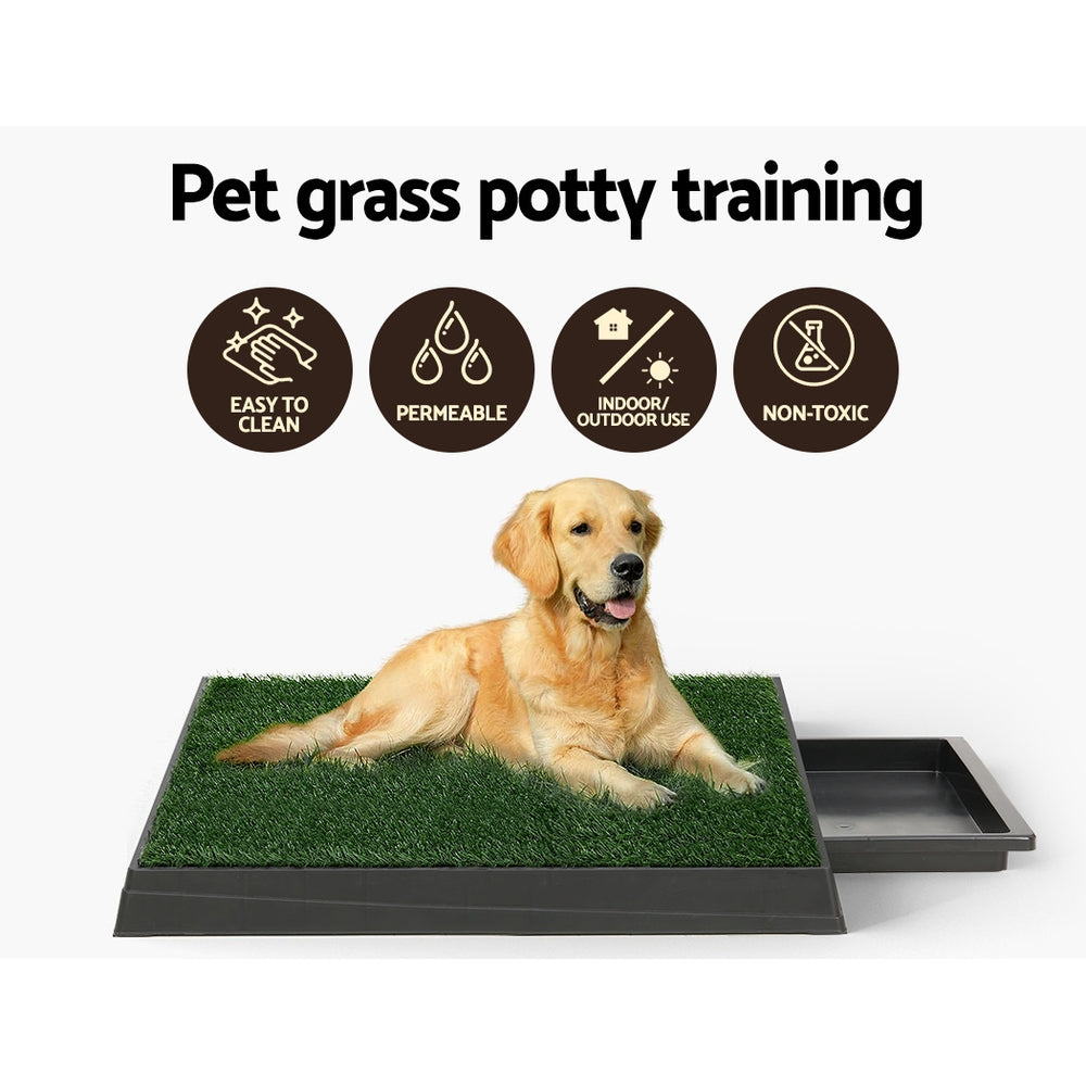 i.Pet Dog Potty Training Toilet Large Portable With Tray Grass - 2 Mats