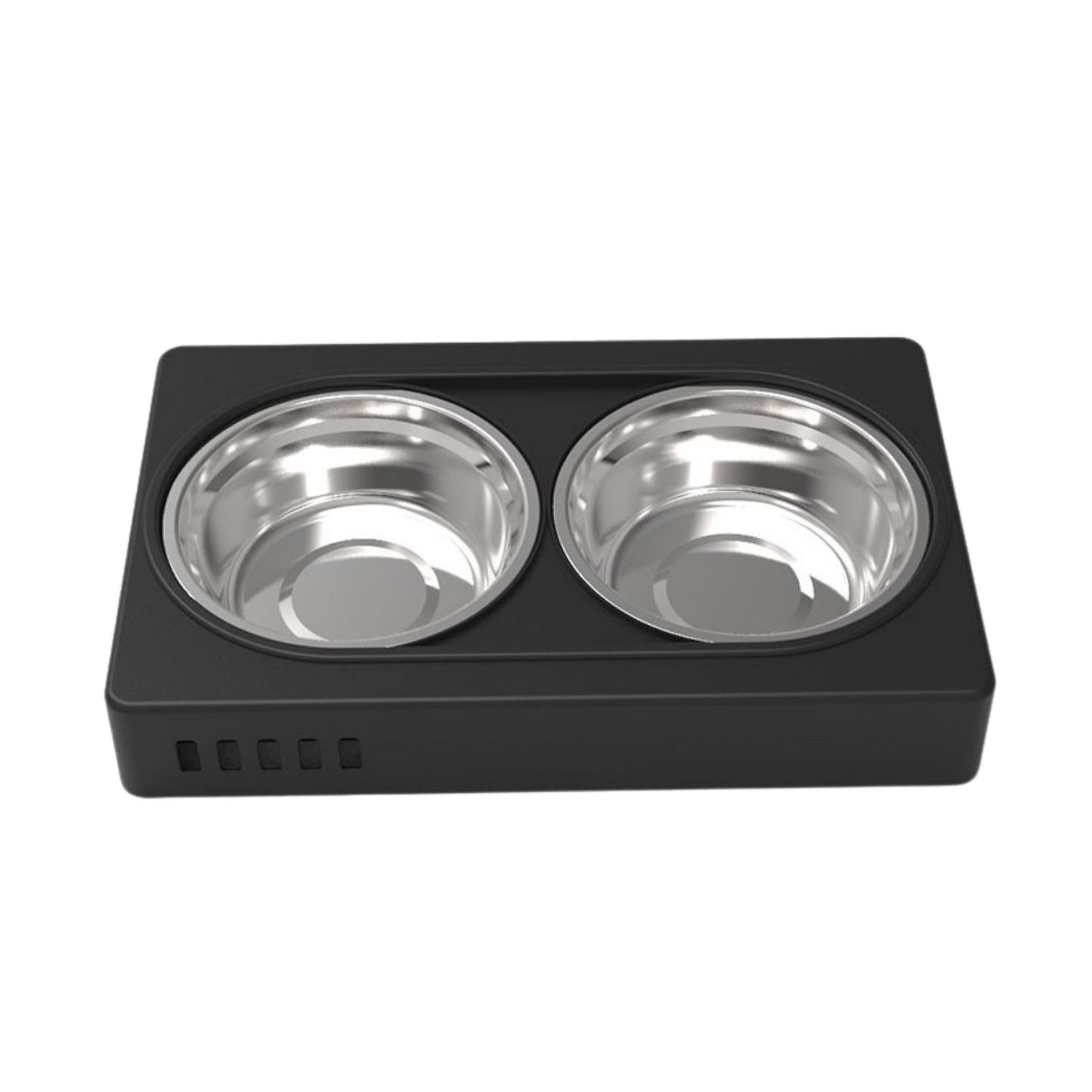 FLOOFI Double Bowl With Elevated Stand Black