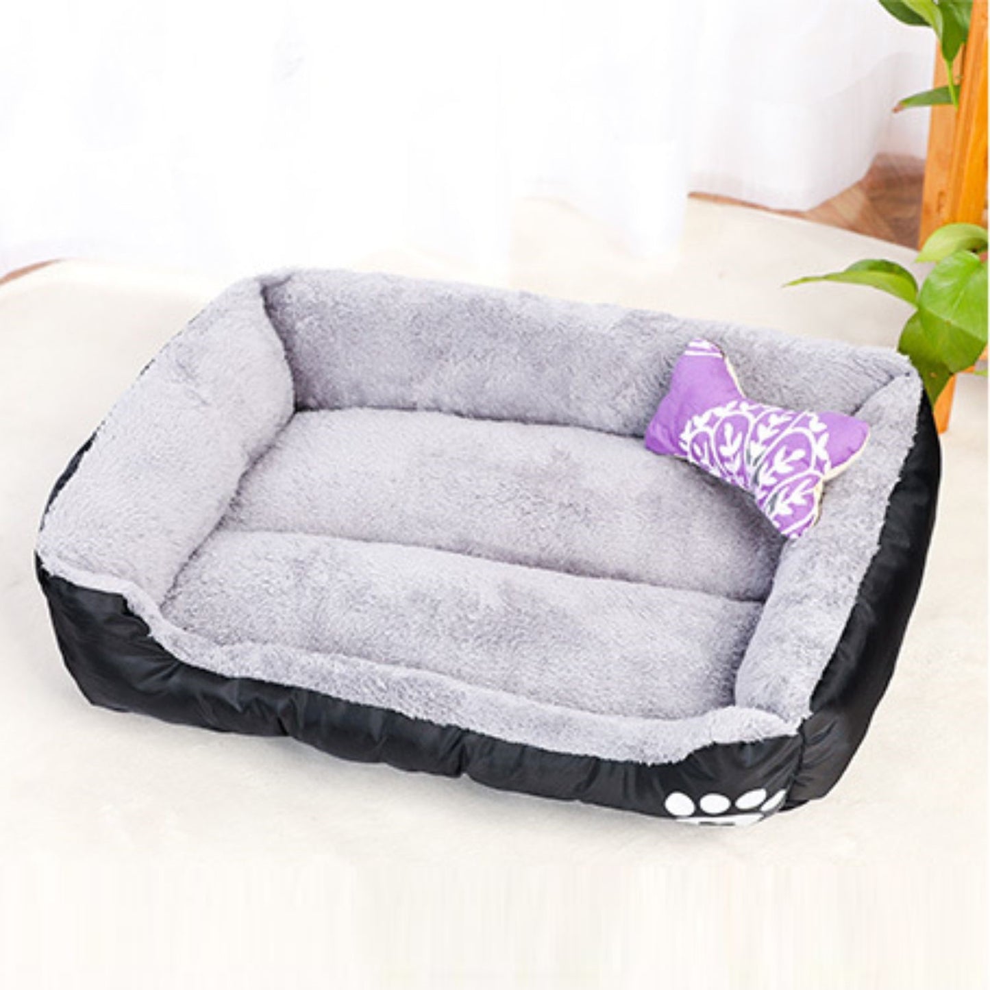 Floofi Dog Bed Square Black - XL