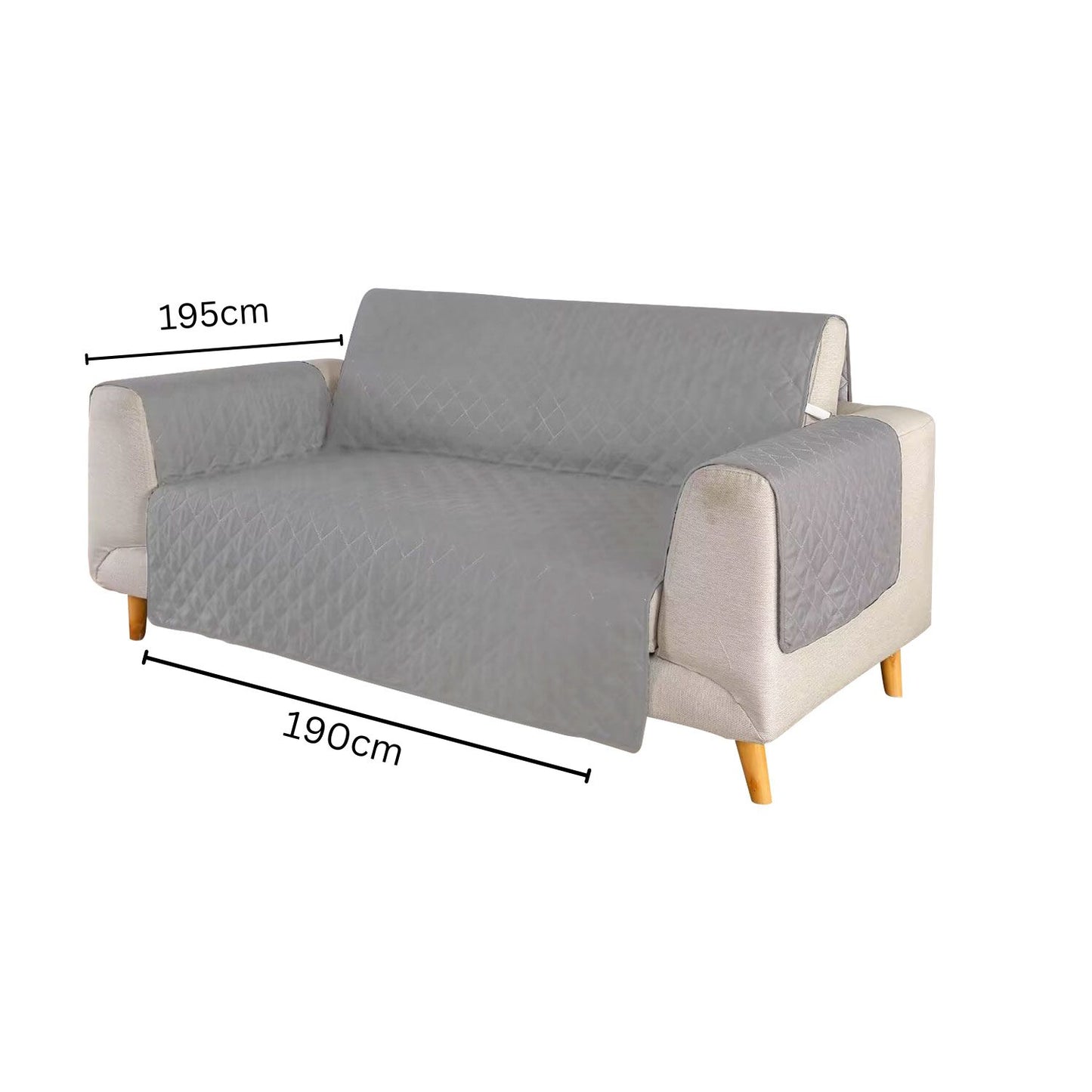 FLOOFI Pet Sofa Cover - Grey - 3 Seat