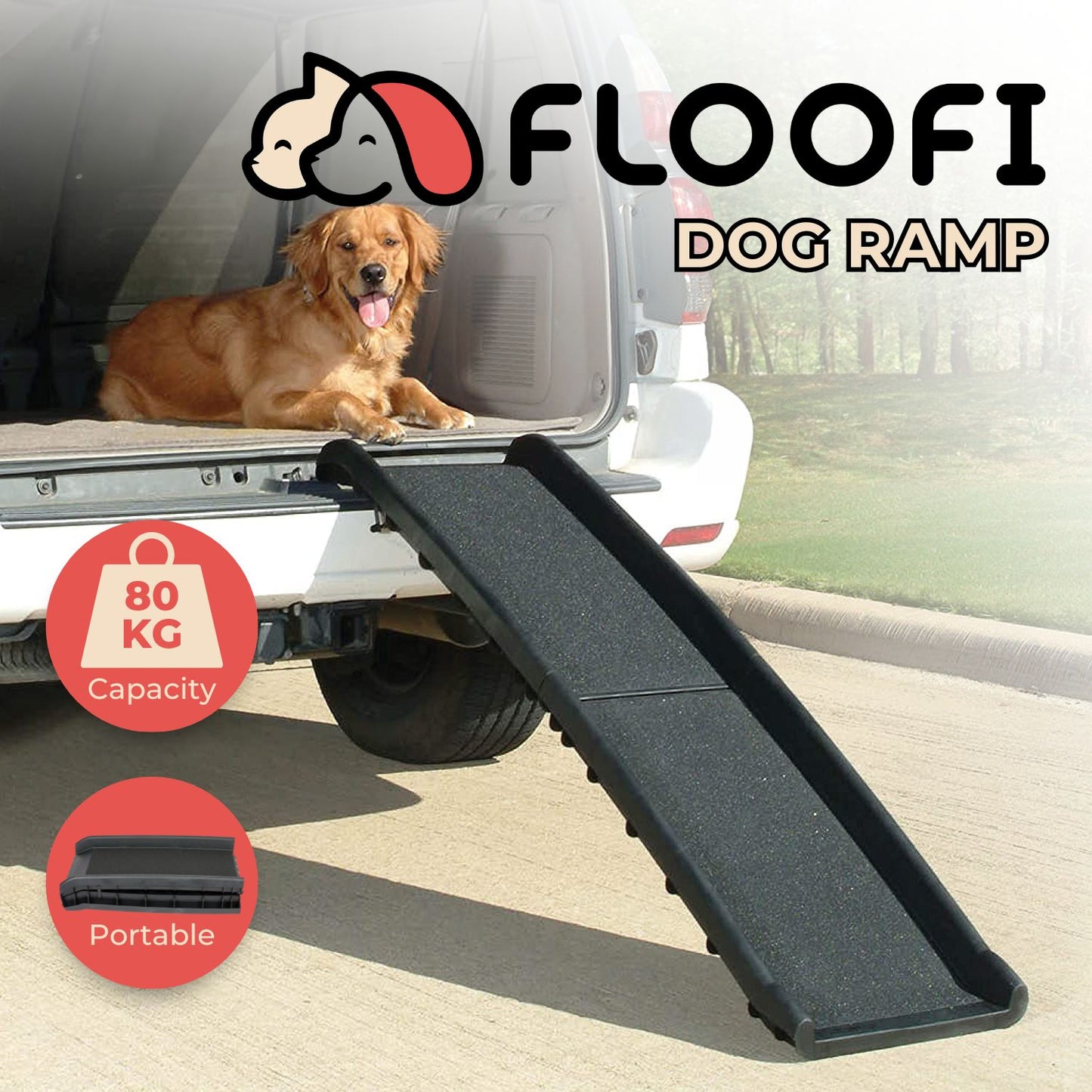 FLOOFI Foldable Non-Slip Surface Dog Ramp