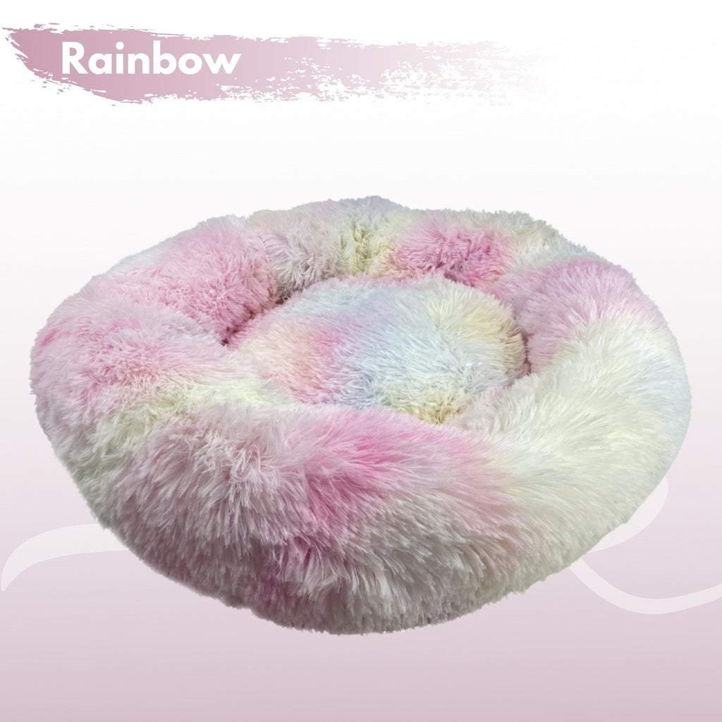 Floofi Round Calming Pet Bed Multi-Colour - L 80cm