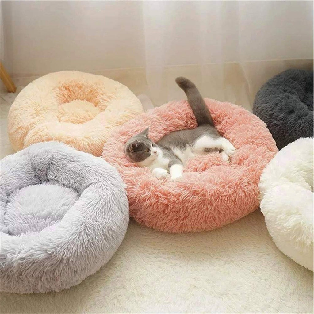 Floofi Round Calming Pet Bed Multi-Colour - L 80cm