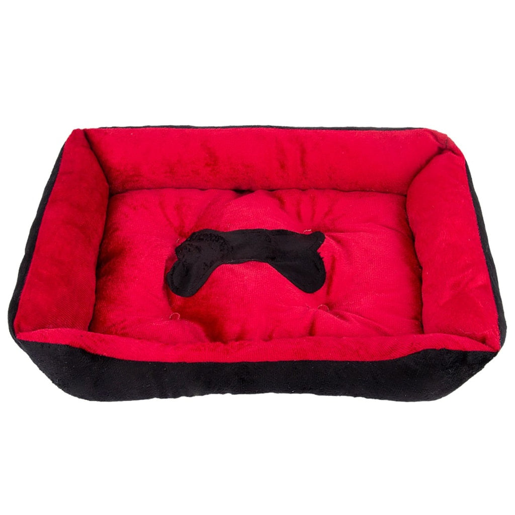 Floofi Pet Bed Bone Red - XXS