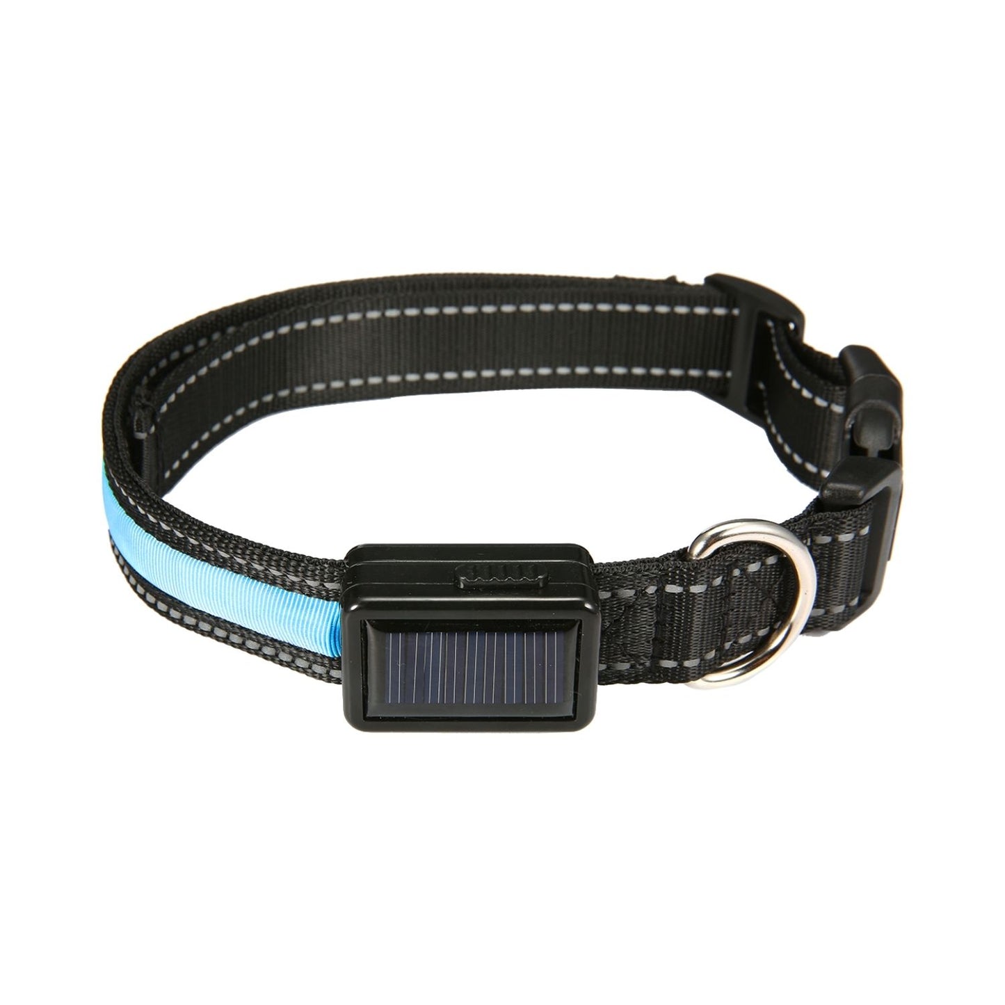 Floofi Solar USB Rechargable LED Dog Collar Blue - M