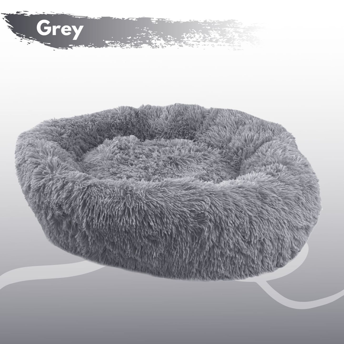 Floofi Round Calming Pet Bed Grey - S 60cm