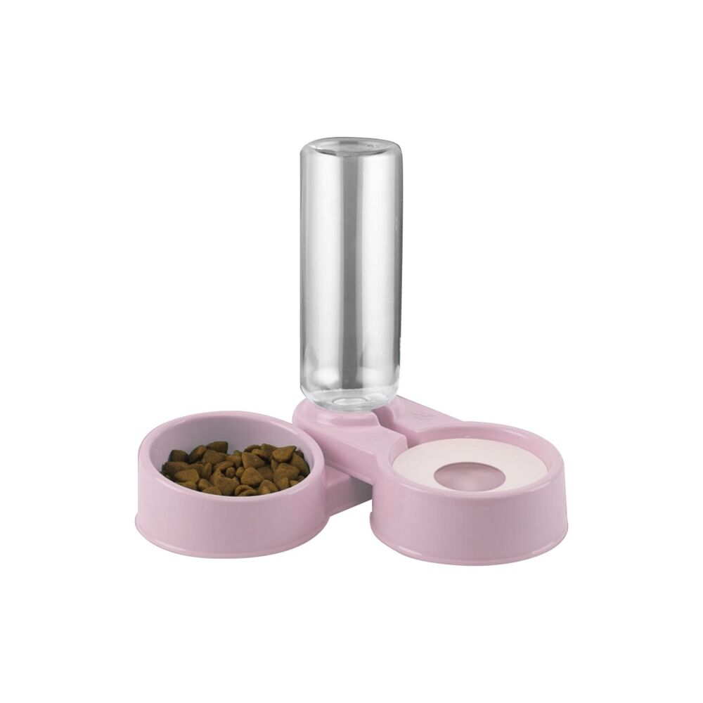 Floofi Automatic 2 in 1 Water (750ml) & Food Feeder (250g)- Pink