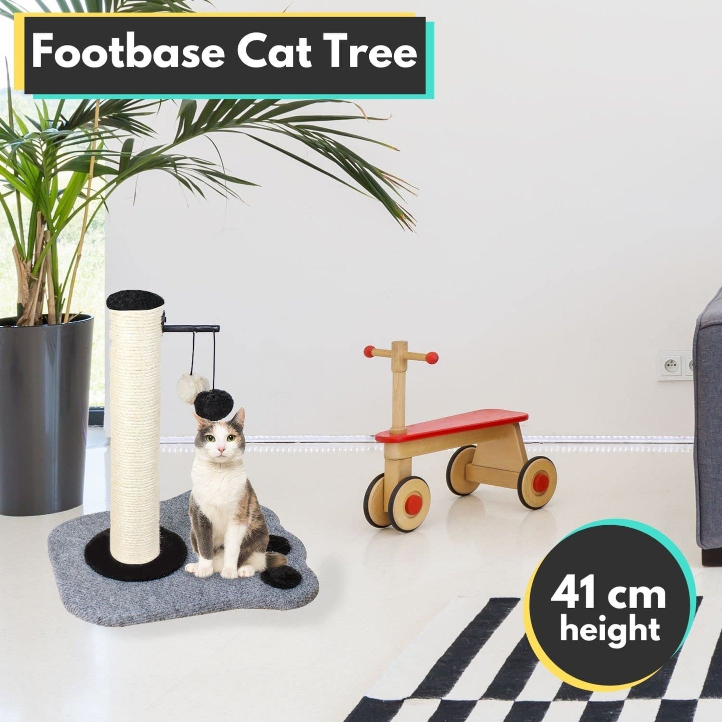 Floofi Cat Tree Small Footprint Grey 41cm