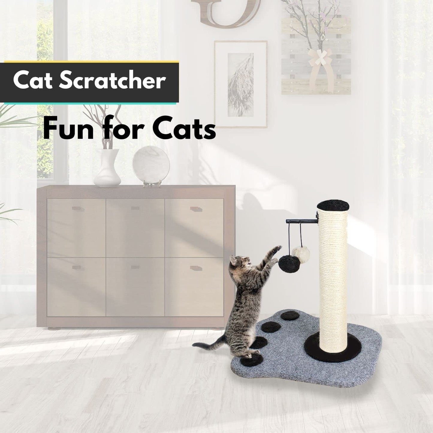 Floofi Cat Tree Small Footprint Grey 41cm