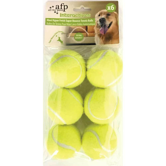 All For Paws Extra Bouncy Dog Balls - Maxi Hyper Fetch Super Bounce - 6 Pack