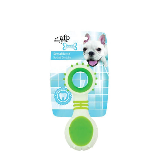 All For Paws Dog Dental Rattle - Green