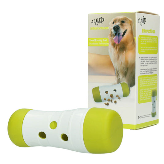 All For Paws Dog Treat Frenzy Roll - Interactive Dispenser Feeder Toy