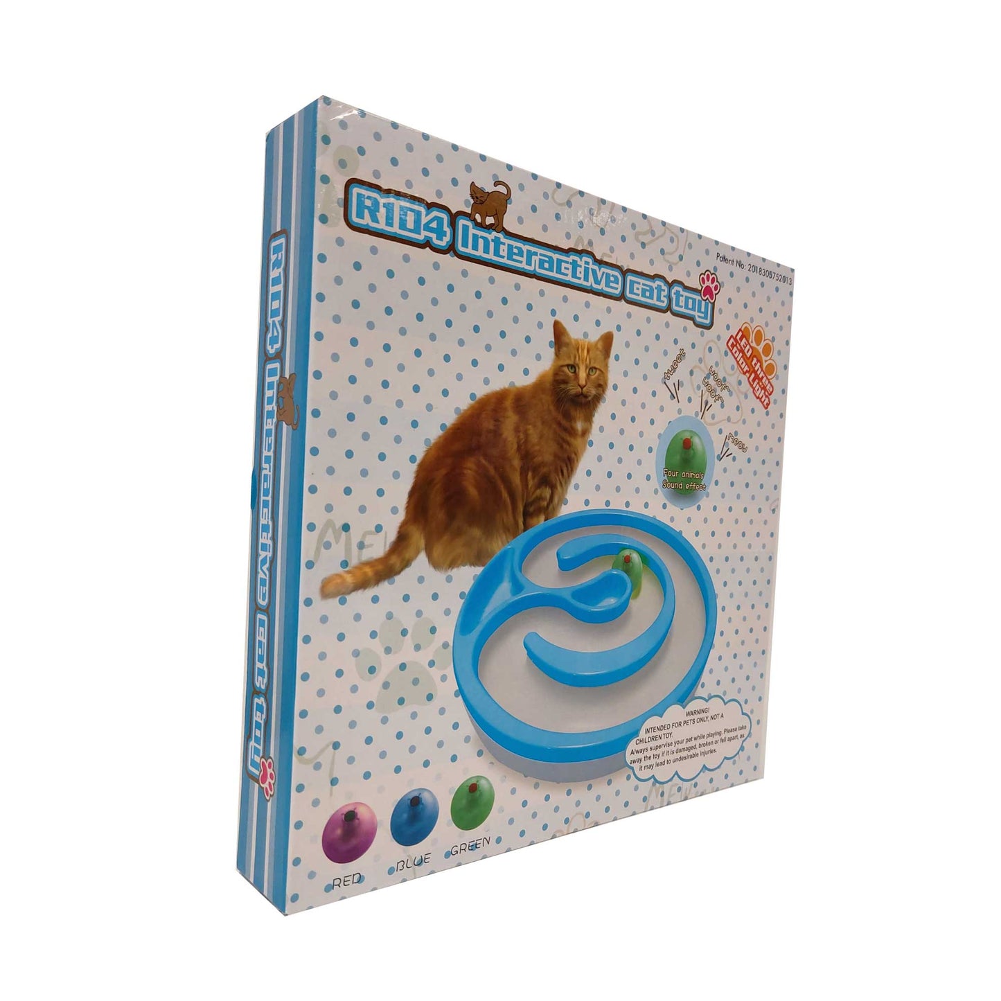 Interactive Cat Chase Toy Track Rolling Ball with LED & Sound