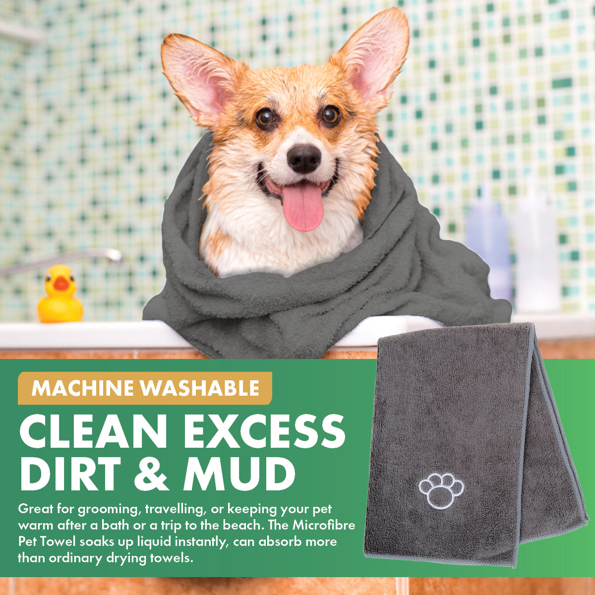 Pet Basic Microfibre Pet Towels Super Absorbent 60 x 90cm - 12PC