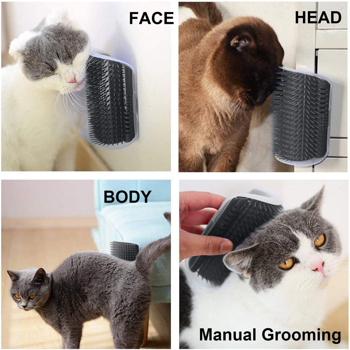 Cat Wall Corner Scratcher Comb - Grey