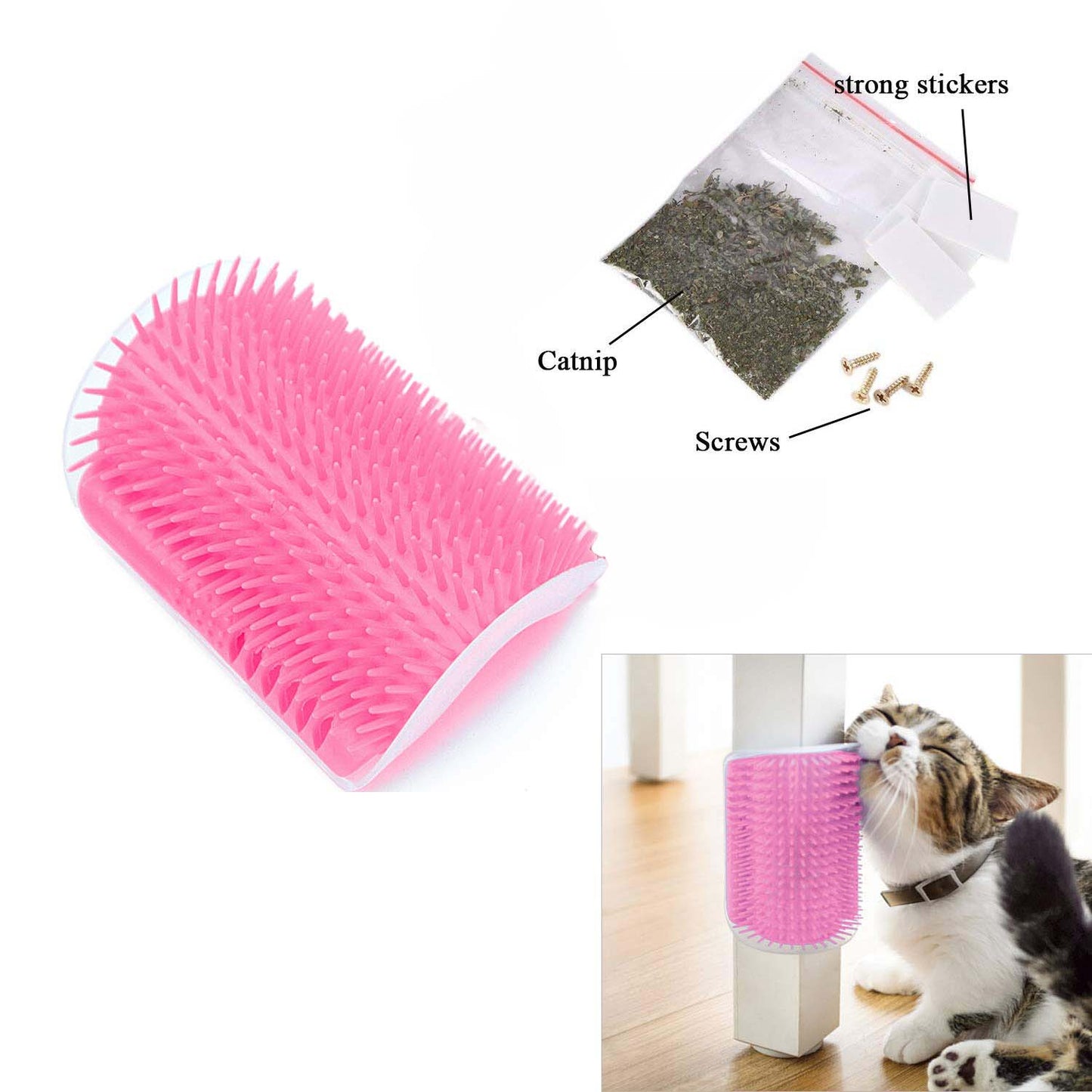 Cat Wall Corner Scratcher Comb - Pink